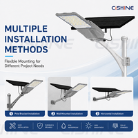 Lampadaire Solaire Extérieur Étanche Cishine IP65 200W 300W 400W 500W avec Batterie Intégrée et Bras pour Éclairage Routier