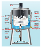 Cuve de refroidissement et pasteurisation pour lait et fromage, capacité 500 Litres, 200l, 1000l, 200, 300, 500, 100 Litre, 100l - Prix