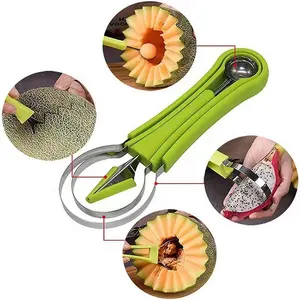 Multifunctional 3 in 1 Stainless Steel Carving Knife Ball Digging Spoon Kitchen Gadgets fruit & vegetable Tools