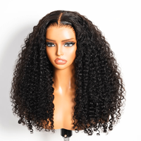 Perruque frontale en dentelle 13x4 bouclée, densité 300%, effet vague d'eau, pré-épilée, ligne de cheveux naturelle, en cheveux humains, vente en gros