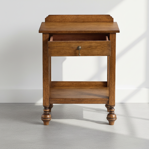 Mesita de Noche Moderna de Lujo MYHOME, Cerrada, de Madera de Roble Macizo, con 1 Cajón, <span class=keywords><strong>Mueble</strong></span> para Dormitorio - Product Image 2