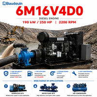 Motor Diésel Turboalimentado Original Baudouin 6M16V4D0 de 190 kW, 258 HP, 6 Cilindros, para Bomba de Agua Industrial, con Variador de Velocidad