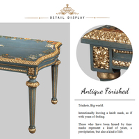 Table basse de style européen Yips LD-1604-1393 en résine sculptée, motif floral peint à la main, bois pour salon, luxe classique