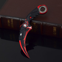 Karambit tactique FPS Dragon Claw - Arme en alliage de zinc doré et bleu, conçue avec précision, pour collectionneurs d'art des armes et combats en gros pour l'e-sport
