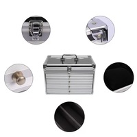 Valise portable pour bijoux et montres, idéale pour exposition, coffre de présentation multicouche en aluminium de haute qualité pour colliers avec serrures