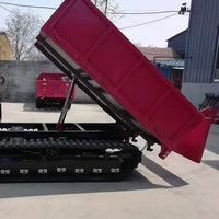 Mini-dumper de construction électrique à chenilles avec benne hydraulique basculante, engin de transport pour travaux de terrassement