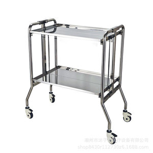 Mu Zixing Stainless Steel Hospital <b>Trolley</b> <b>Foldable</b> 2 Tier With Brake Wheels For Medical Use - Product Image 3