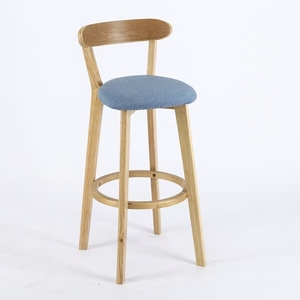 <span class=keywords><strong>Taburete</strong></span> de Bar Comercial <span class=keywords><strong>Minimalista</strong></span> de Madera Maciza con Respaldo y <span class=keywords><strong>Diseño</strong></span> de Patas Altas para Uso en Comedor y Sala de Estar - Product Image 3