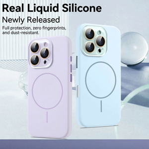 Coque magnétique en silicone liquide pour <span class=keywords><strong>iPhone</strong></span> 17, compatible <span class=keywords><strong>iPhone</strong></span> 13, 15, 16, avec boutons métalliques et protection d'objectif, personnalisable - Product Image 6