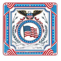 Tapis de Mahjong Américain Rétro Aigle Patriotique 31,5 Pouces Antidérapant Silencieux en Caoutchouc Premium avec Sac de Transport Pliable pour 4 Joueurs Soirée de Jeu
