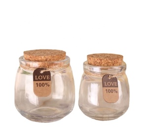 ขวดแก้วใส่นมเปรี้ยว แยม พุดดิ้ง ขนาด 100 มล. 150 มล. 200 มล. น่ารัก พร้อมฝาไม้ ขายส่ง - Product Image 1