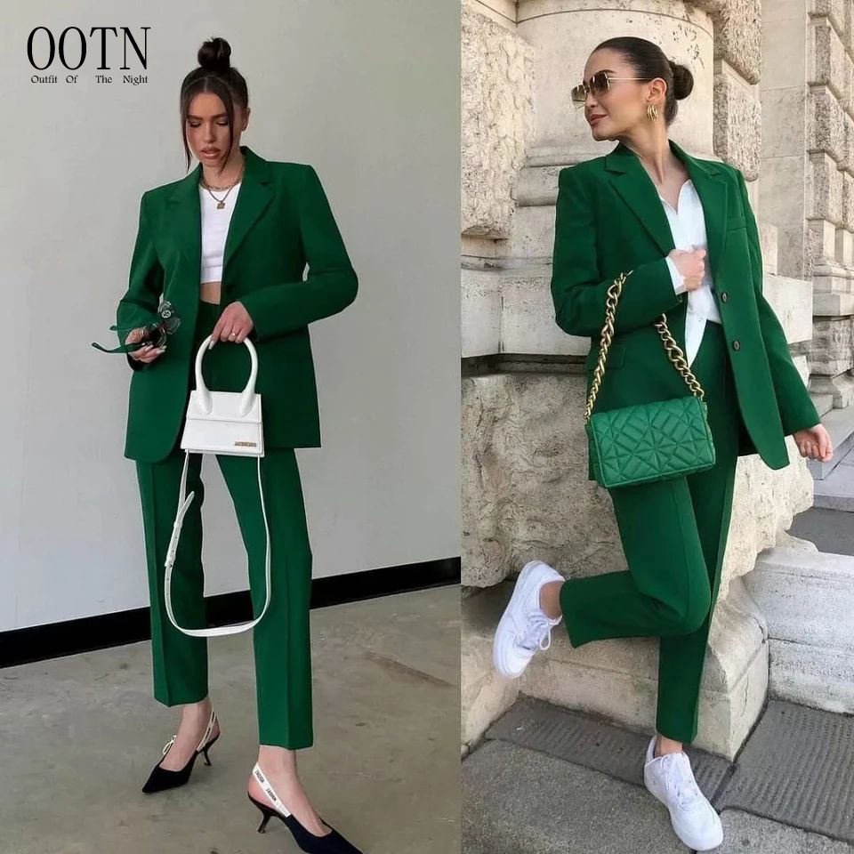 blazer verde mujer