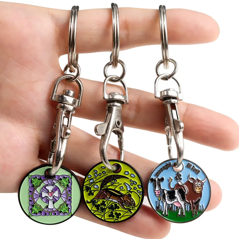 Porte-clés personnalisé avec logo personnalisé porte-clés métal chariot porte-monnaie porte-clés porte-monnaie
