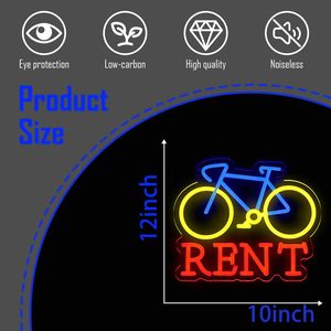 Bicycle Rental Letreros Neon LED dimmable USB powered ambient <b>light</b> store <b>window</b> decoration <b>light</b> street indicator <b>light</b> 5V - Product Image 3