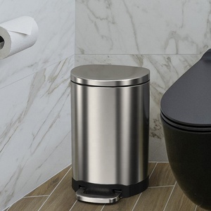 Metal dustbin stainless steel Hotel Office large Waste garbage bins kitchen trash can