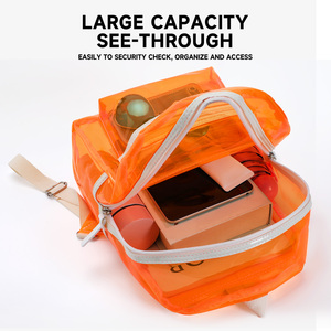 Túi đi học không thấm nước unisex mùa hè trong suốt PVC rõ ràng phụ nữ ba lô LED ánh sáng Ba lô - Product Image 4