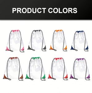 Wholesale Custom Logo Drawstring Storage Outdoor Transparent PVC Bag <b>Canvas</b> Customized Custom Sports Drawstring <b>Backpack</b> Bag - Product Image 2