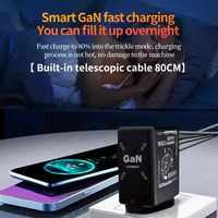 Chargeur USB GaN universel à charge rapide avec deux adaptateurs rétractables Type-C et QC3.0, chargeur rapide pliable