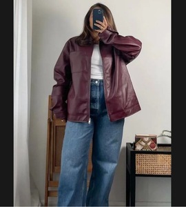 2025 Vintage haute qualité Streetwear femmes en <span class=keywords><strong>cuir</strong></span> PU Bomber veste hiver Zip revers respirant dame <span class=keywords><strong>moto</strong></span> manteaux - Product Image 4