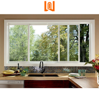 WANJIA Fenêtre coulissante moderne étanche en PVC pour salle de bain en verre trempé Maison Cuisine Fenêtre UPVC