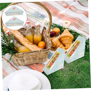 Eco Friendly triangolare Sandwich scatole finestra usa <span class=keywords><strong>e</strong></span> getta carta da forno imballaggio per panini <span class=keywords><strong>Pizza</strong></span> <span class=keywords><strong>e</strong></span> dessert per feste - Product Image 3
