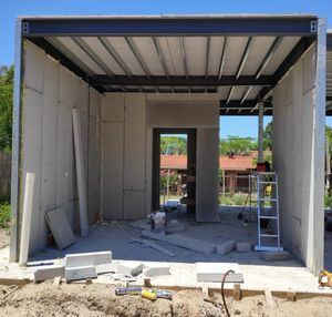 América del Sur 180m2 Casa en <span class=keywords><strong>Argentina</strong></span> Acero Prefabricado Piscina <span class=keywords><strong>Villa</strong></span> con grandes puertas correderas de cristal Casas - Product Image 4