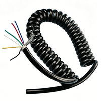 Kabel Ekstensi Tembaga Berisolasi PU PUR 6 Inti yang Dapat Disesuaikan, Kabel Spiral Pegas untuk Bangunan