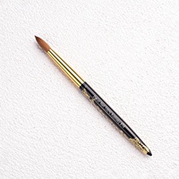Pinceaux à ongles en métal Dragon, taille américaine, personnalisés, 100% Kolinsky, ovales, à poils bouclés, pour acrylique # 10 # 12 # 14 # 16 # 18