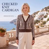 Lange Strickjacke mit V-Ausschnitt, reguläre Passform, Knopfleiste vorne, lange Ärmel, knitterfrei, Damen-Cardigan