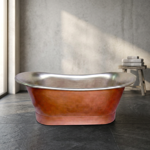 Bañera Ovalada Independiente de Cobre, Diseño Elegante y Duradero de Acero Inoxidable para Adultos - Artesanía India - Product Image 4