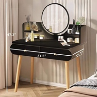 Coiffeuse en bois à prix de gros avec écran tactile LED, panneau autoportant durable, bureau de vanité moderne pour chambre à coucher avec rangement, directement de l'usine