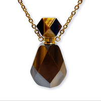 Collier en cristal facetté en améthyste, nouveau design, huile essentielle de parfum, pierre précieuse naturelle, flacon, cadeau tendance pour femmes, vente en gros