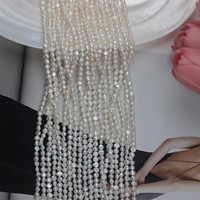Chaîne de perles baroques d'eau douce naturelles blanches de 4-5 mm, brillantes, vente en gros, fournitures pour la fabrication de bijoux