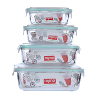 Boîtes de préparation de repas rectangulaires en verre à un seul niveau, compatibles micro-ondes, ensemble de boîtes de rangement pour le déjeuner, récipients alimentaires pour le bureau ou la maison