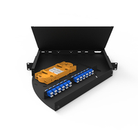 48 Port LC SC ST FC SPCC Panel Patch serat untuk Data Pusat laci geser dengan bahan baja dingin untuk penggunaan FTTH