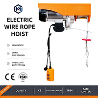 Palans électriques à câble métallique monophasés 110V avec télécommande sans fil CE, arrêt automatique et freinage, capacité de levage de 1000 kg pour atelier d'usine