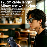 Kabel Pengisi Daya Magnetik Pintar 3 Pin Port Kacamata ke USB A Male Tipe C Male untuk Kacamata AI ROKID BOLON