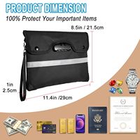 Sac ignifuge à 10 couches de matériaux isolants thermiques pour documents, sac ignifuge pour argent liquide avec fermeture éclair et bande réfléchissante
