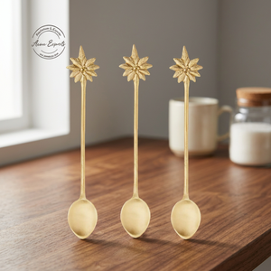 Cuillère en laiton massif pour les enfants, pièces, prix pas cher, mat Design personnalisé, cuillère à soupe, grande taille, couverts - Product Image 1