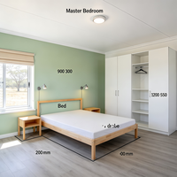 Plan de conception de maison sud-africaine personnalisé pour maison à 2 chambres avec salle de bain, design intérieur et construction magnifique
