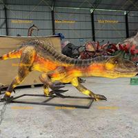 Dinosaures animatroniques réalistes Modèle de dinosaure grandeur nature et lanterne Dinosaure qui brille dans la nuit