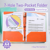 Carpeta de Gran Capacidad A4, 7 Anillas, Antideslizante, para Hojas Sueltas, Material PP, Almacenamiento de Oficina