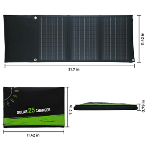 Panneau solaire pliable sur mesure 25W, chargeur 5V, batterie solaire avec sac de transport compact pour le camping en plein air - Product Image 3