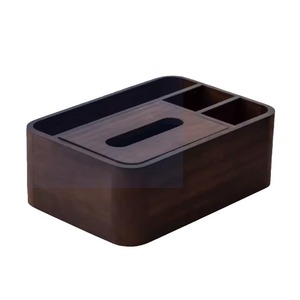 Wooden Desktop Organizer Rectangle Multi Functional Office <b>Pen</b> Holder Storage <b>Box</b> Tissue <b>Box</b> For Desk Use - Product Image 5