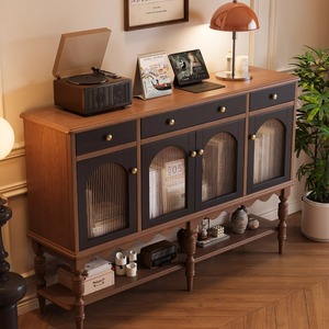 American Retro Style Solid Wood <b>Sideboard</b> 1.6M Two Tone <b>Storage</b> Cabinet Living Room Decorative Display Furniture - Product Image 2