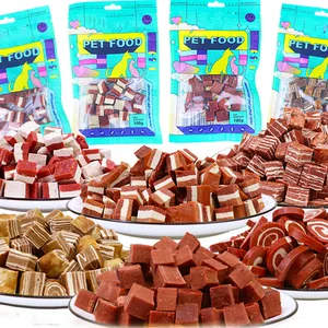 OEM Mix Meat Cubes Training Dogs Food Chicken Beef Cheese Dices Dog Treats Pet Snack