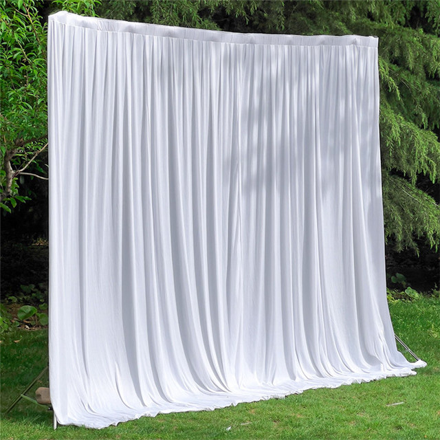 Wedding Backdrop White Cloth Fabric Drape Panel Wall Stretch Milk Silk Polyester Curtain for Party Event Stage Photography Decor