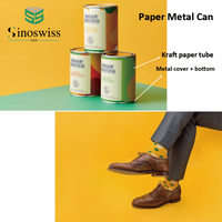 Emballage en tube de papier cylindrique écologique personnalisé, boîte d'emballage en tissu pour chaussettes, manches et bas