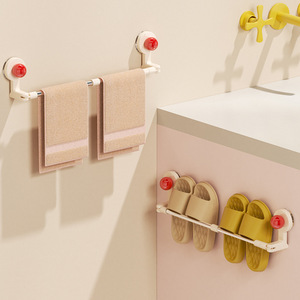 Suction Mounted Towel Rack Adjustable Bathroom Wall Mount With Rotating <b>Rod</b> For Towels And Slippers - Product Image 3