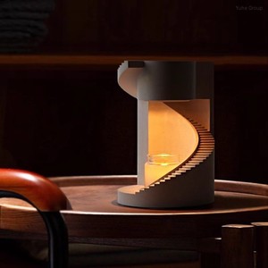 Electric Spiral Ladder Aromatherapy Candle Warmer Concrete Wedding Engagement Gift Bedroom Atmosphere Lamp - Product Image 3